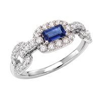 Anello Donna in Oro bianco Zaffiri+Diamanti AN-3001-72-ZAFFIRO